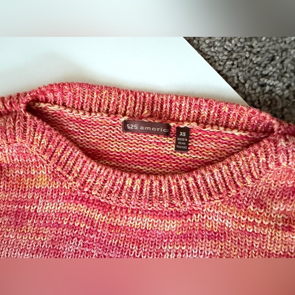 525 America Sweater knit Boat Neck Ombré Orange Multicolor Sz Xs Grandpa core - Picture 12 of 15